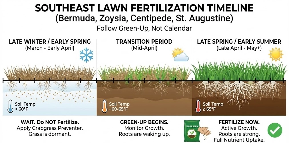 southeast lawn fertilization timeline