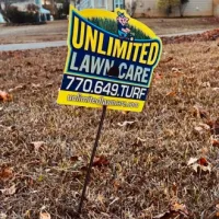 winter lawn care sign